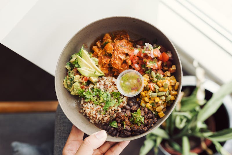 Superfood grain bowl vegetarian at Cafe Rio